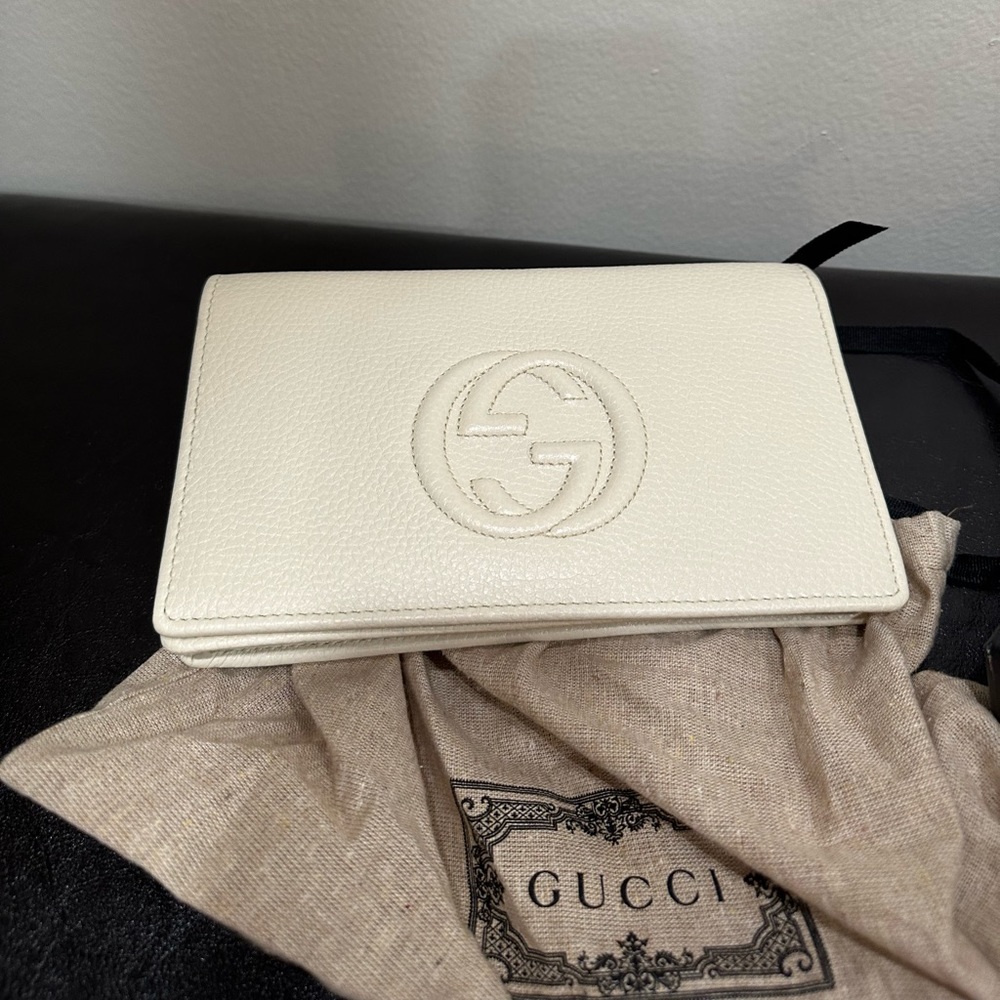 Soho GG Crossbody Wallet IVORY Leather Handbag Bag